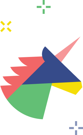 An abstract unicorn used as part of Malka Foundation logo